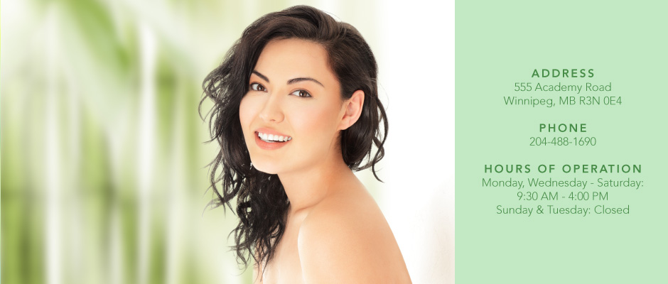 Beautiful woman after skin care | 555 Academy Road, Winnipeg, MB R3N 0E4 | 204-488-1690 | Monday, Wednesday - Saturday: 10:00 AM - 4:00 PM; Sunday & Tuesday: Closed